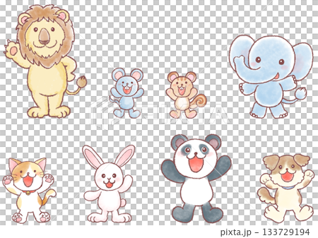 可愛動物動物插畫 133729194