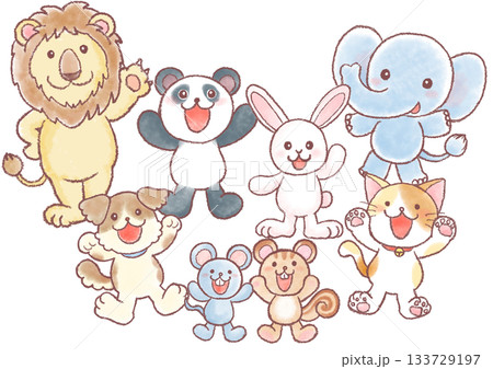 かわいい動物達動物達のイラスト かわいい動物達動物達のイラスト 133729197