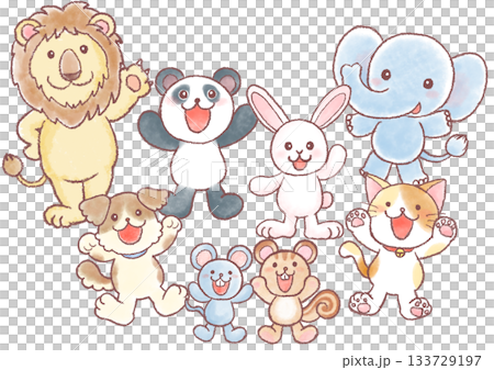 かわいい動物達動物達のイラスト かわいい動物達動物達のイラスト 133729197