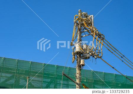 建設現場前に設置した電線防護管 133729235