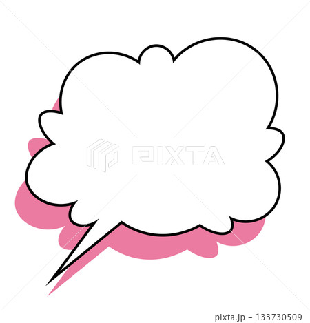 シンプルな吹き出しのイラスト　もこもこ 133730509