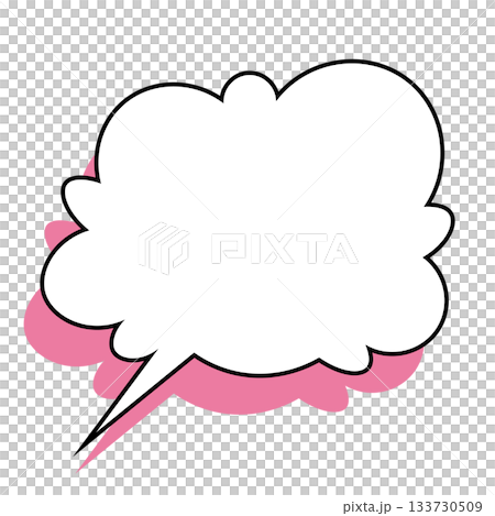 シンプルな吹き出しのイラスト　もこもこ 133730509