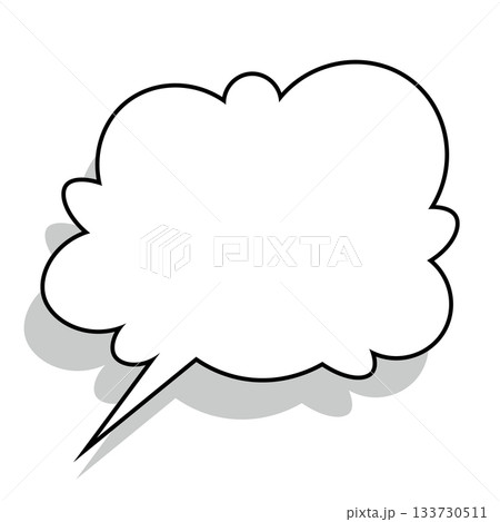 シンプルな吹き出しのイラスト もこもこ シンプルな吹き出しのイラスト もこもこ 133730511