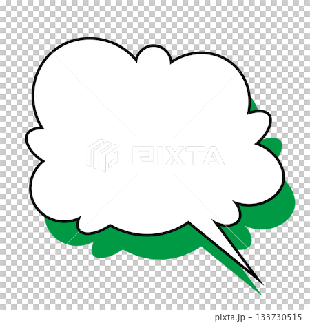 シンプルな吹き出しのイラスト　もこもこ 133730515