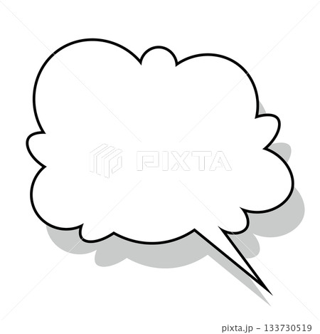 シンプルな吹き出しのイラスト　もこもこ 133730519