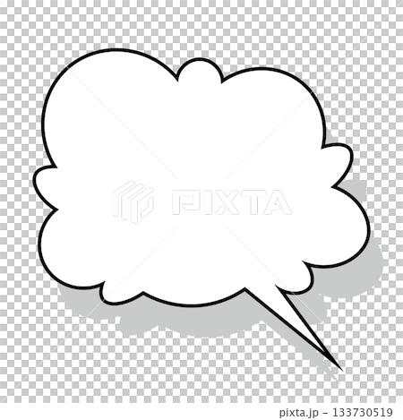 シンプルな吹き出しのイラスト　もこもこ 133730519