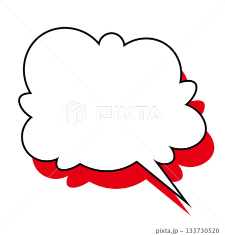 シンプルな吹き出しのイラスト もこもこ シンプルな吹き出しのイラスト もこもこ 133730520