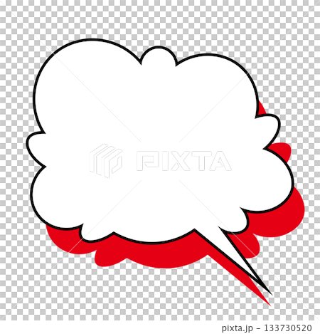 シンプルな吹き出しのイラスト もこもこ シンプルな吹き出しのイラスト もこもこ 133730520