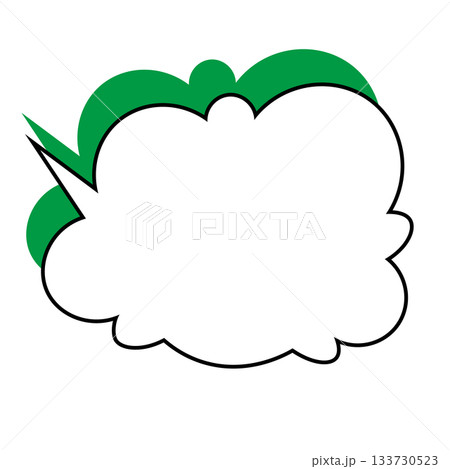 シンプルな吹き出しのイラスト　もこもこ 133730523