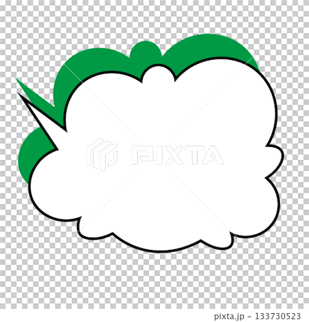 シンプルな吹き出しのイラスト　もこもこ 133730523