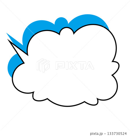 シンプルな吹き出しのイラスト もこもこ シンプルな吹き出しのイラスト もこもこ 133730524