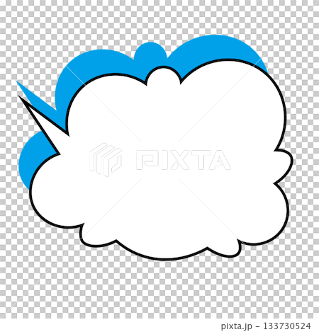 シンプルな吹き出しのイラスト もこもこ シンプルな吹き出しのイラスト もこもこ 133730524