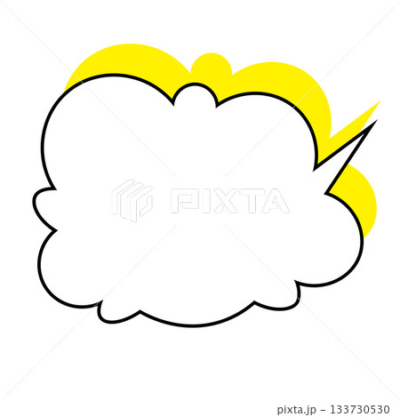 シンプルな吹き出しのイラスト もこもこ シンプルな吹き出しのイラスト もこもこ 133730530