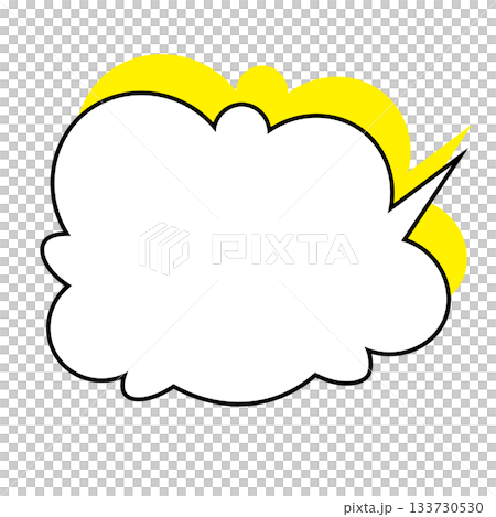 シンプルな吹き出しのイラスト もこもこ シンプルな吹き出しのイラスト もこもこ 133730530