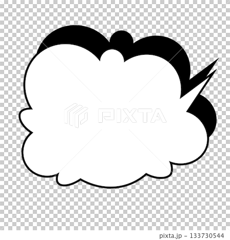 シンプルな吹き出しのイラスト もこもこ シンプルな吹き出しのイラスト もこもこ 133730544