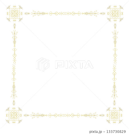 Gold Ink Line フルフレーム装飾枠④（背景なし） 133730829