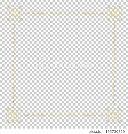 Gold Ink Line フルフレーム装飾枠④（背景なし） 133730829