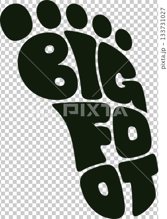 Bigfoot footprint lettering logo 133731027