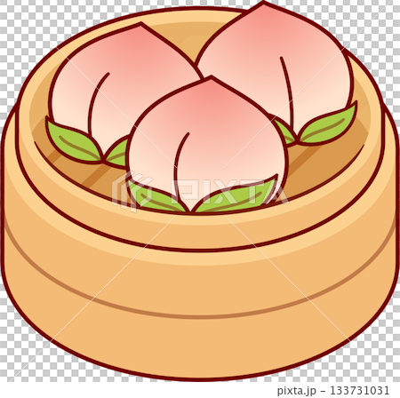 Shoutao Longevity Peach Buns in steamer basket 133731031