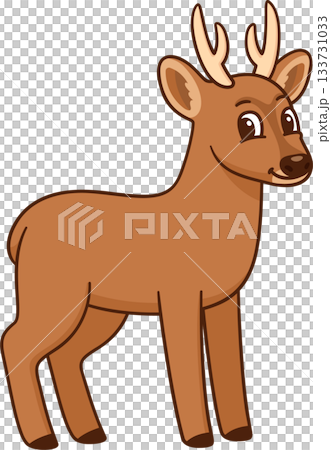 Cute cartoon Huemul deer drawing 133731033