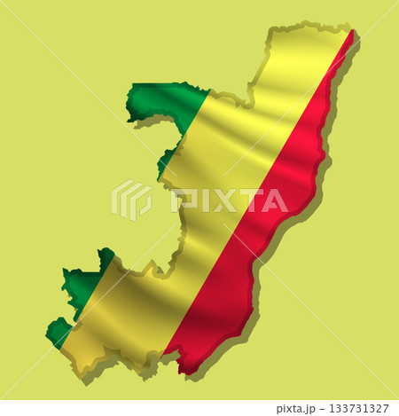 Vector flag Congo in the form of a map Vector flag Congo in the form of a map 133731327