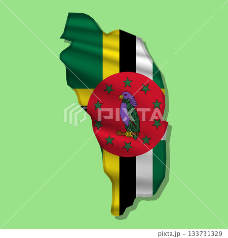 Vector flag Dominica in the form of a map 133731329