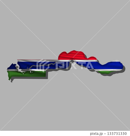 Vector flag Gambia in the form of a map Vector flag Gambia in the form of a map 133731330