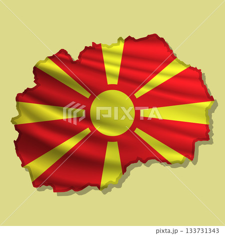 Vector flag North Macedonia in the form of a map Vector flag North Macedonia in the form of a map 133731343