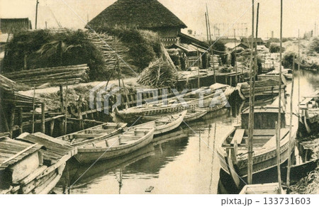 古写真 1932年 東京 大森海岸の海苔船 古写真 1932年 東京 大森海岸の海苔船 133731603