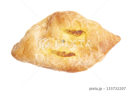 Pie with potato (pirozhki) isolated on white. Homemade baking Pie with potato (pirozhki) isolated on white. Homemade baking 133732207