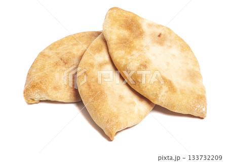 Pies with cabbage (pirozhki) isolated on white. Homemade baking Pies with cabbage (pirozhki) isolated on white. Homemade baking 133732209