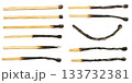 various charred household wooden matches isolated 133732381