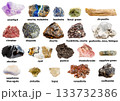 set of samples of unsut rocks with names isolated 133732386