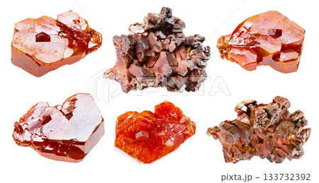 samples of vanadinite natural stones isolated 133732392