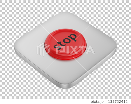 Red round stop buttonのイラスト素材 [133732412] - PIXTA