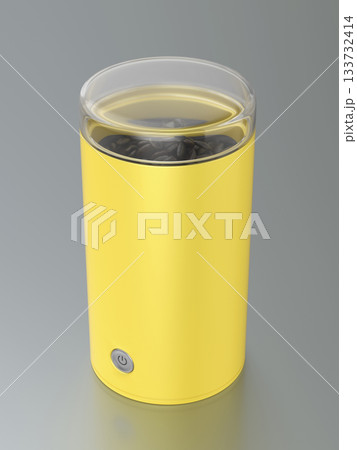 Yellow electric coffee grinder 133732414