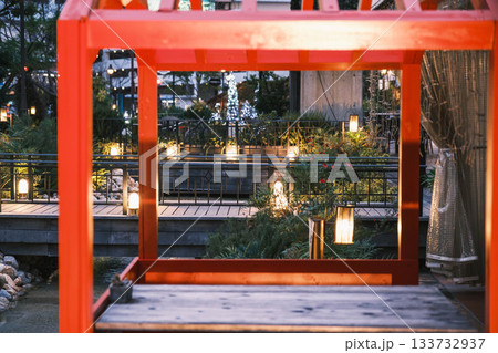 [神戸メリケンパーク]クリスマスのイルミネーションが美しい風景 133732937