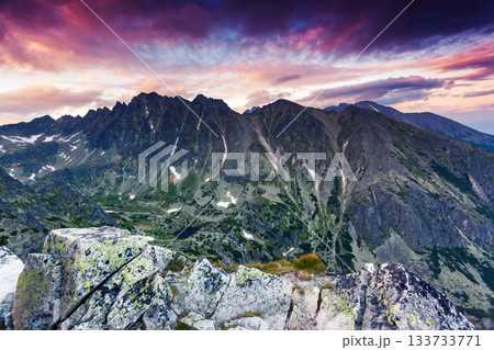 Beautiful view of mountain landscape in National Park High Tatra. Beautiful view of mountain landscape in National Park High Tatra. 133733771
