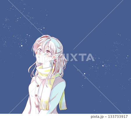 冬の女性　涙 133733917