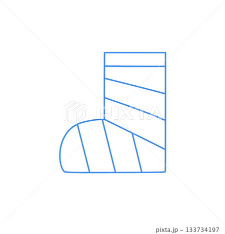 青いモノクロのギプス(足)イラスト 青いモノクロのギプス(足)イラスト 133734197