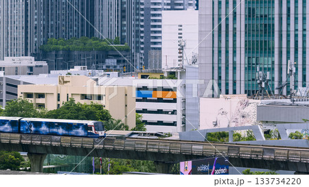タイ・バンコク中心部のビル群とスカイトレイン / Bangkok, Thailand 133734220