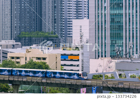 タイ・バンコク中心部のビル群とスカイトレイン / Bangkok, Thailand 133734226