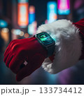Santa Claus with smartwatch: Futuristic holiday delivery and tracking Santa Claus with smartwatch: Futuristic holiday delivery and tracking 133734412