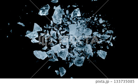 Super Slow Motion of Exploding Ice Shards , Close-up 133735085