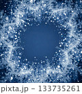 Abstract snowflake frame: Glowing blue winter background with copy space Abstract snowflake frame: Glowing blue winter background with copy space 133735261