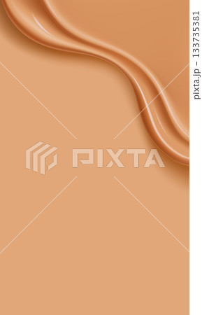 Realistic foundation creamy texture for beauty products ad, 3d effect. Foundation liquid design 133735381