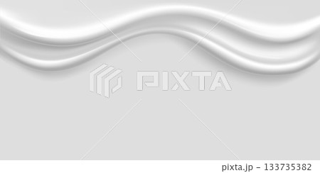 Fluids, cream. Cream drip. Realistic element for packaging design. 133735382