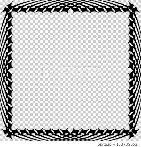 Vintage decorative vector frame in Gothic style - elegant black vector frame on white background, EPS10, north runes frame, middle ages, hallowen 133735652