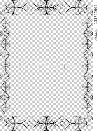 Vintage decorative vector frame in Gothic style - elegant black vector frame on white background, EPS10, north runes frame, middle ages, hallowen 133735663