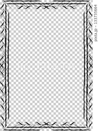 Vintage decorative vector frame in Gothic style - elegant black vector frame on white background, EPS10, north runes frame, middle ages, hallowen 133735664